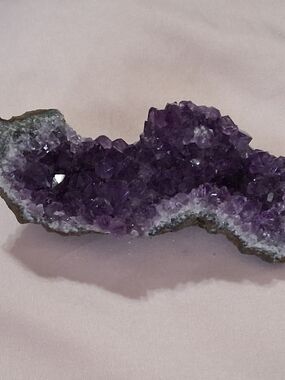 Amethyst Geode Cluster Freeform Strip Crystal Mineral Display Piece 4"